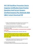 Compilation Bundle for NYC DEP Backflow Prevention Device Inspector Certification Exams Practice Questions And Correct Answers &lpar;Verified Answers&rpar; Plus Rationale 2026 Q&A&vert; Instant Download Pdf