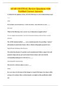 AFAB 110 FINAL Review Questions with&NewLine;Verified Correct Answers