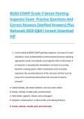 BGAS-CSWIP Grade 3 Senior Painting &NewLine;Inspector Exam  Practice Questions And &NewLine;Correct Answers &lpar;Verified Answers&rpar; Plus &NewLine;Rationale 2026 Q&A&vert; Instant Download &NewLine;Pdf  