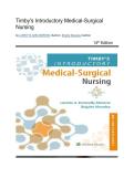 Test Bank - Timby's Introductory Medical-Surgical Nursing&comma; 14th Edition &lpar;Donnelly-Moreno&comma; 2026&rpar;&comma; Chapter 1-72 Fully Covered