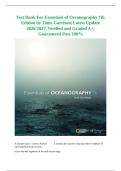 Test Bank For Essentials of Oceanography 7th Edition by Toms Garrison&vert; Latest Update 2026&sol;2027&vert; Verified and Graded A&plus;&vert; Guaranteed Pass 100&percnt;
