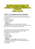 Test Bank for We the People 15th Edition by Benjamin Ginsberg &vert; All Chapters Questions and Answers with Rationales 2027
