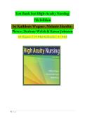 TEST BANK FOR High-Acuity Nursing 7th Edition by Kathleen Wagner&comma;  Welsh&comma; Karen Johnson 