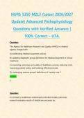NURS 5350 M2L3 &lpar;Latest 2026&sol;2027 Update&rpar; Advanced Pathophysiology Questions with Verified Answers &vert; 100&percnt; Correct &ndash; UTA&period;