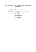 WGU D223 UKM1- TASK 2&colon; HEALTHCARE POLICY AND ECONOMICS