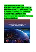 SOLUTION MANUAL FOR OPERATIONS AND SUPPLY CHAIN MANAGEMENT 17TH EDITION BY F ROBERT JACOBS 2026 UPDATED QUESTIONS ANSWERS AND RATIONALE 100 PERCENT VERIFIED AND GRADED A&plus;&NewLine;  &Tab; 