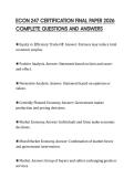 ECON 247 CERTIFICATION FINAL PAPER 2026&NewLine;COMPLETE QUESTIONS AND ANSWER