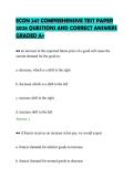 ECON 247 COMPREHENSIVE TEST PAPER&NewLine;2026 QUESTIONS AND CORRECT ANSWERS&NewLine;GRADED A&plus;