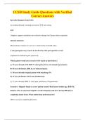 CCSH Study Guide Questions with Verified&NewLine;Correct Answers