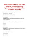 WGU C785 BIOCHEMISTRY UNIT EXAM 2026-2027  Molecular & Clinical Applications Complete Solution  Pass Guaranteed - A&plus; Graded