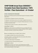 CHSP EXAM Actual Exam 2026&sol;2027 &ndash; Complete Exam-Style Questions &vert; 100&percnt; Verified &ndash; Pass Guaranteed &ndash; A&plus; Graded
