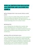 ECON 248 CERTIFICATION EVALUATION&NewLine;2026 QUESTIONS AND SOLUTIONS FULL&NewLine;SCORE A&plus;