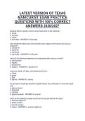 LATEST VERSION OF TEXAS&NewLine;MANICURIST EXAM PRACTICE&NewLine;QUESTIONS WITH 100&percnt; CORRECT&NewLine;ANSWERS 2026&sol;2027