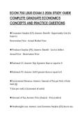 ECON 705 LSUS EXAM 3 2026 STUDY GUIDE&NewLine;COMPLETE GRADUATE ECONOMICS&NewLine;CONCEPTS AND PRACTICE QUESTION