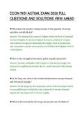 ECON 1951 ACTUAL EXAM 2026 FULL&NewLine;QUESTIONS AND SOLUTIONS VIEW AHEAD&NewLine;