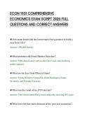 ECON 1951 COMPREHENSIVE&NewLine;ECONOMICS EXAM SCRIPT 2026 FULL&NewLine;QUESTIONS AND CORRECT ANSWERS