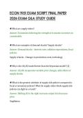 ECON 1951 EXAM SCRIPT FINAL PAPER&NewLine;2026 EXAM Q&A STUDY GUIDE
