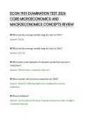ECON 1951 EXAMINATION TEST 2026&NewLine;CORE MICROECONOMICS AND&NewLine;MACROECONOMICS CONCEPTS REVIEW