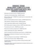 Package deal for TEXAS MANICURIST TEXAS MANICURIST WRITTEN EXAM PRACTICE QUESTIONS AND CORRECT ANSWERS 2026&sol;2027