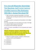 FAA Aircraft Dispatcher Knowledge &NewLine;Test Questions And Correct Answers &NewLine;&lpar;Verified Answers&rpar; Plus Rationales &NewLine;2026 Q&A &vert; Instant Download Pdf 