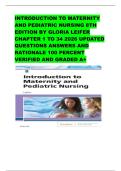 INTRODUCTION TO MATERNITY AND PEDIATRIC NURSING 8TH EDITION BY GLORIA LEIFER CHAPTER 1 TO 34 2026 UPDATED QUESTIONS ANSWERS AND RATIONALE 100 PERCENT VERIFIED AND GRADED A&plus;&NewLine; 