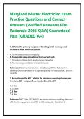 Maryland Master Electrician Exam Practice Questions and Correct Answers &lpar;Verified Answers&rpar; Plus Rationale 2026 Q&A&vert; Guaranteed Pass &lpar;GRADED A&plus;&rpar;