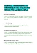 ECONOMICS FOR TODAY EXAMS SET&NewLine;COMPLETE QUESTIONS AND ANSWERS&NewLine;VERIFIED PREPARATION MATERIAL