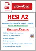 HESI A2 Anatomy & Physiology 2026 &vert; Practice Questions&comma; Answers & Detailed Rationales