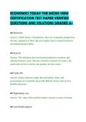 ECONOMICS TODAY THE MICRO VIEW&NewLine;CERTIFICATION TEST PAPER VERIFIED&NewLine;QUESTIONS AND SOLUTIONS GRADED A&plus;