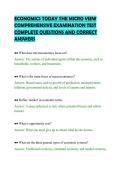 ECONOMICS TODAY THE MICRO VIEW&NewLine;COMPREHENSIVE EXAMINATION TEST&NewLine;COMPLETE QUESTIONS AND CORRECT&NewLine;ANSWERS