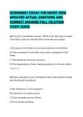 ECONOMICS TODAY THE MICRO VIEW&NewLine;UPDATED ACTUAL QUESTIONS AND&NewLine;CORRECT ANSWERS FULL SOLUTION&NewLine;STUDY GUIDE
