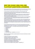 BIOC 384&colon; EXAM 1 EBQ&comma; D2Q&comma; AND PLAYPOSIT QUESTIONS & ANSWERS