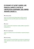 ECONOMICS OF MONEY BANKING AND&NewLine;FINANCIAL MARKETS CHAPTER 25&NewLine;CERTIFICATION ASSESSMENT 2026 VERIFIED&NewLine;ANSWERS GRADED A&plus;