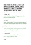 ECONOMICS OF MONEY BANKING AND&NewLine;FINANCIAL MARKETS CHAPTER 25 FINAL&NewLine;PAPER 2026 COMPLETE QUESTIONS&NewLine;ANSWERS PREMIUM STUDY GUIDE