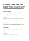 ECONOMICS OF MONEY BANKING AND&NewLine;FINANCIAL MARKETS CHAPTER 25 PRACTICE&NewLine;TEST 2026 FULL SOLUTIONS REVIEW PACK