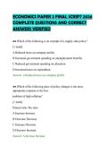 ECONOMICS PAPER 2 FINAL SCRIPT 2026&NewLine;COMPLETE QUESTIONS AND CORRECT&NewLine;ANSWERS VERIFIED