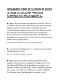 ECONOMICS TODAY 20TH EDITION BY ROGER&NewLine;LE MILLER ACTUAL EXAM PAPER 2026&NewLine;QUESTIONS SOLUTIONS GRADED A&plus;