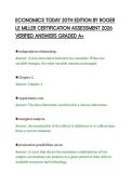ECONOMICS TODAY 20TH EDITION BY ROGER&NewLine;LE MILLER CERTIFICATION ASSESSMENT 2026&NewLine;VERIFIED ANSWERS GRADED A&plus;