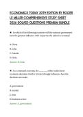 ECONOMICS TODAY 20TH EDITION BY ROGER&NewLine;LE MILLER COMPREHENSIVE STUDY SHEET&NewLine;2026 SOLVED QUESTIONS PREMIUM BUNDLE