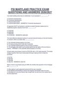 PSI MARYLAND PRACTICE EXAM&NewLine;QUESTIONS AND ANSWERS 2026&sol;2027