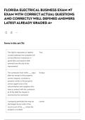 FLORIDA ELECTRICAL BUSINESS EXAM &num;7 EXAM WITH CORRECT ACTUAL QUESTIONS AND CORRECTLY WELL DEFINED ANSWERS LATEST ALREADY GRADED A&plus;