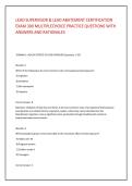 LEAD SUPERVISOR & LEAD ABATEMENT CERTIFICATION &NewLine;EXAM 300 MULTIPLECHOICE PRACTICE QUESTIONS WITH &NewLine;ANSWERS AND RATIONALES