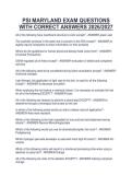 PSI MARYLAND EXAM QUESTIONS&NewLine;WITH CORRECT ANSWERS 2026&sol;2027