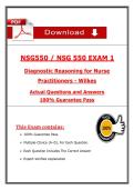 NSG 550 Exam 1 &ndash; Diagnostic Reasoning for Nurse Practitioners &lpar;2026&sol;2027&rpar; Actual Questions & Answers to Pass the Exam &lpar;100&percnt; Verified&rpar;
