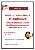 NSG 552 Exam 2 &ndash; Psychopharmacology Wilkes &lpar;2026&sol;2027&rpar; Actual Questions & Answers to Pass the Exam &lpar;100&percnt; Verified&rpar;