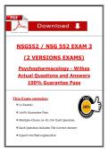 NSG 552 Exam 3 &ndash; Psychopharmacology Wilkes &lpar;2026&sol;2027&rpar; Actual Questions & Answers to Pass the Exam &lpar;100&percnt; Verified&rpar;