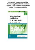 Test Bank For Introduction to Clinical Pharmacology&comma; 10th Edition by Constance G&period; Visovsky&comma; Cheryl H&period; Zambroski&comma; Shirley M&period; Hosler Chapter 1-20 Complete Guide A&plus;