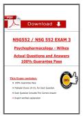 Wilkes NSG 552 Exam 3 &ndash; Psychopharmacology &lpar;2026&sol;2027&rpar; Actual Questions & Answers to Pass the Exam &lpar;100&percnt; Verified&rpar;
