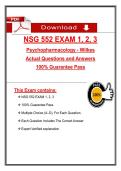 NSG 552 Exams 1&comma; 2&comma; 3 &ndash; Psychopharmacology Wilkes &lpar;2026&sol;2027&rpar; Actual Questions & Answers to Pass the Exam &lpar;100&percnt; Verified&rpar;