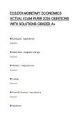 ECS3701 MONETARY ECONOMICS&NewLine;ACTUAL EXAM PAPER 2026 QUESTIONS&NewLine;WITH SOLUTIONS GRADED A&plus;